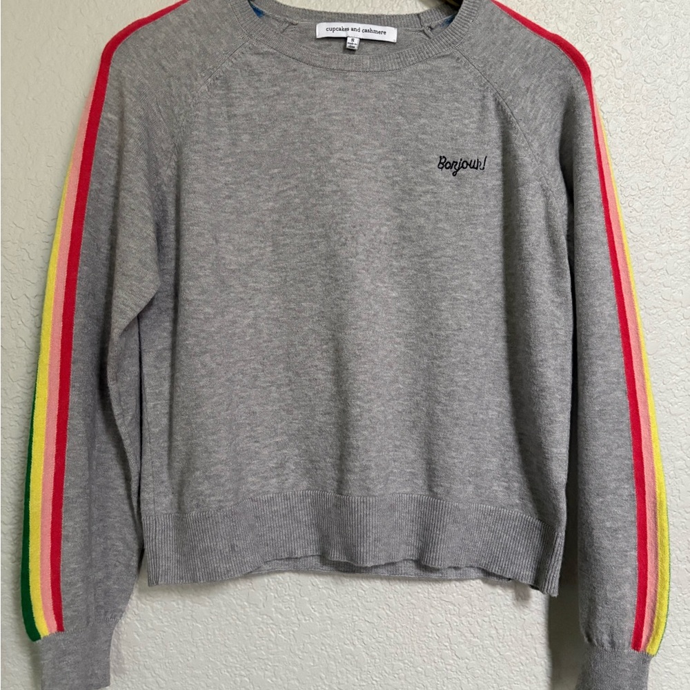 Cupcakes and Cashmere Portland Sweater with Rainbow Stripes